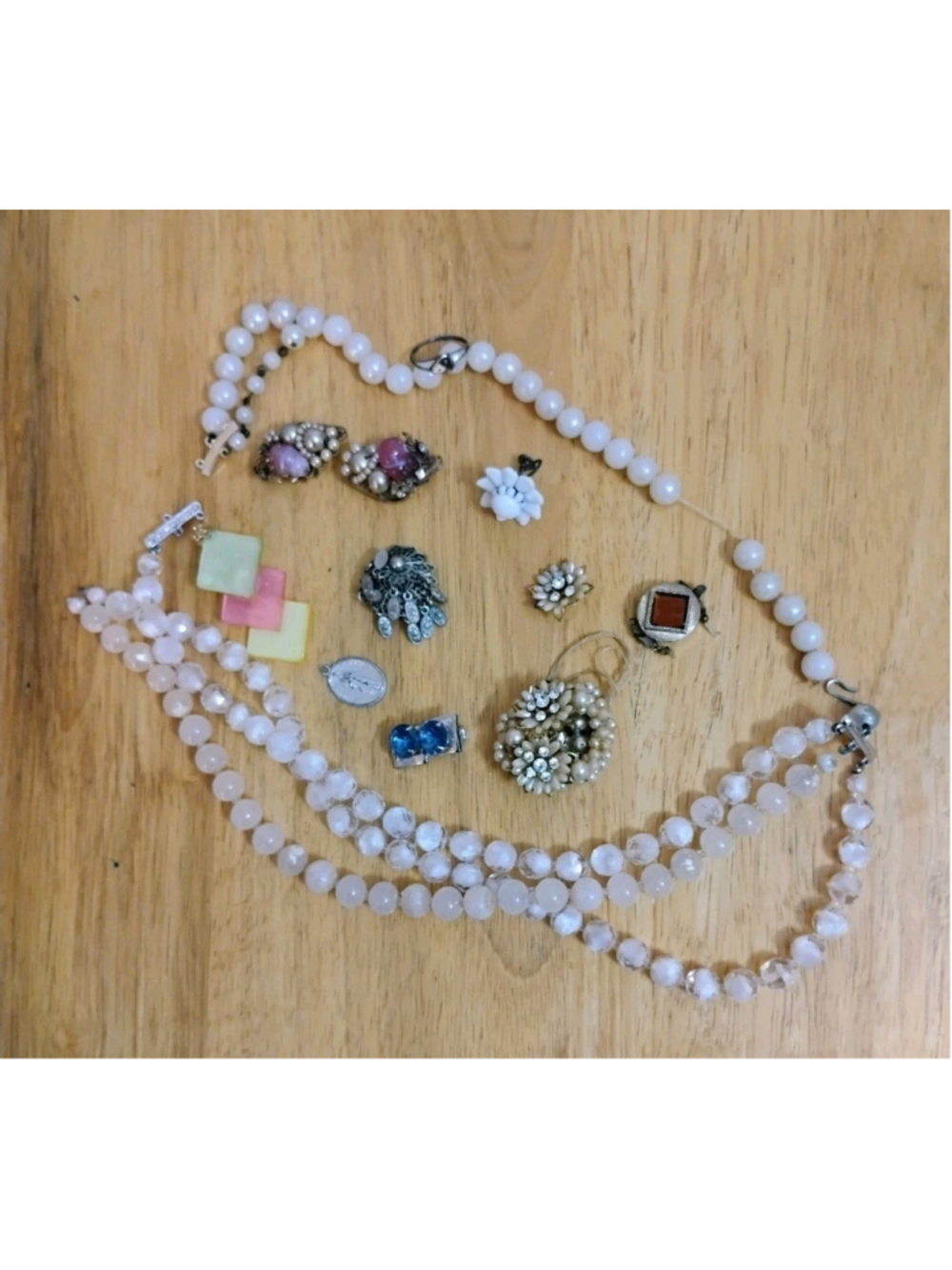 Lot Of Assorted Jewelry Odds & Ends Pieces Religious Unmatched Earrings